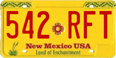 NM license plate 542RFT