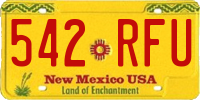 NM license plate 542RFU