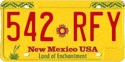NM license plate 542RFY