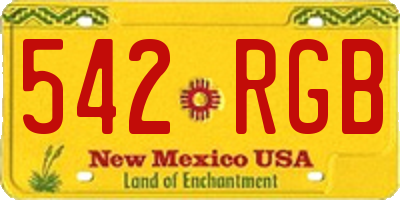 NM license plate 542RGB