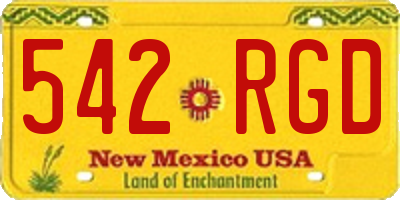 NM license plate 542RGD
