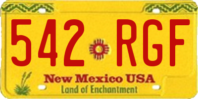 NM license plate 542RGF