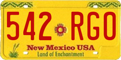 NM license plate 542RGO