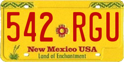 NM license plate 542RGU