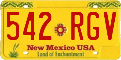 NM license plate 542RGV