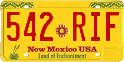 NM license plate 542RIF