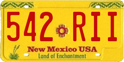 NM license plate 542RII