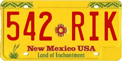 NM license plate 542RIK