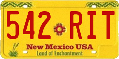 NM license plate 542RIT