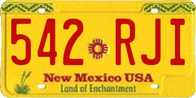 NM license plate 542RJI