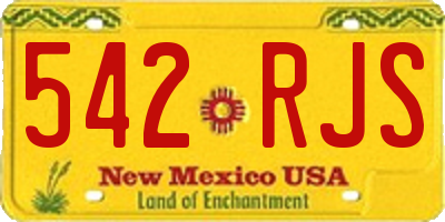 NM license plate 542RJS