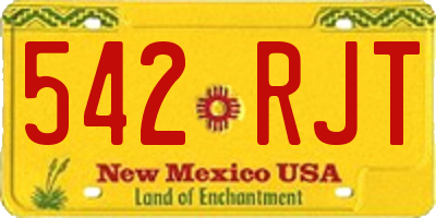 NM license plate 542RJT