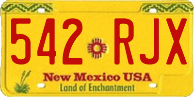 NM license plate 542RJX
