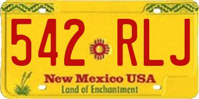 NM license plate 542RLJ
