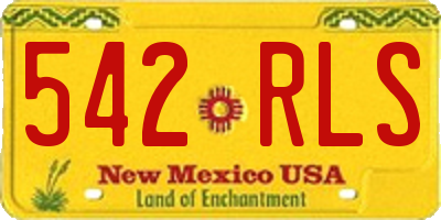 NM license plate 542RLS