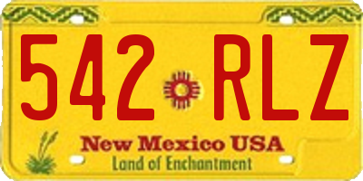 NM license plate 542RLZ