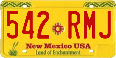 NM license plate 542RMJ