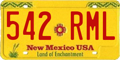 NM license plate 542RML