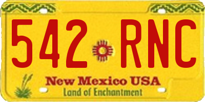 NM license plate 542RNC