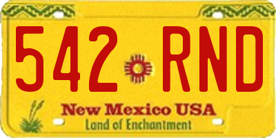 NM license plate 542RND