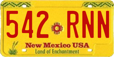 NM license plate 542RNN