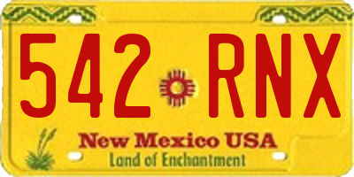 NM license plate 542RNX