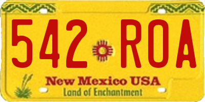 NM license plate 542ROA