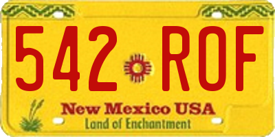 NM license plate 542ROF