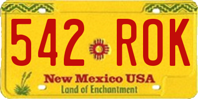 NM license plate 542ROK