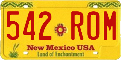NM license plate 542ROM