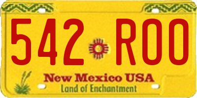 NM license plate 542ROO