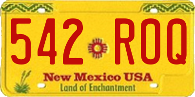 NM license plate 542ROQ