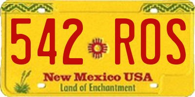 NM license plate 542ROS