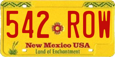 NM license plate 542ROW