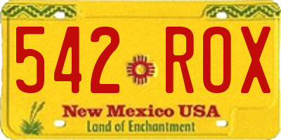 NM license plate 542ROX