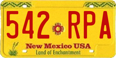NM license plate 542RPA