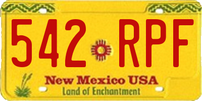 NM license plate 542RPF