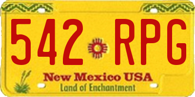 NM license plate 542RPG