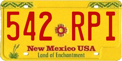 NM license plate 542RPI