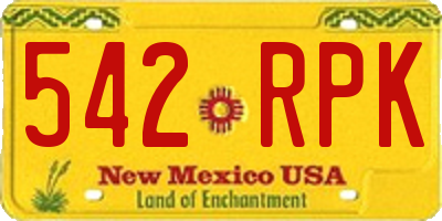 NM license plate 542RPK