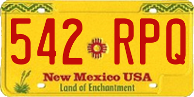 NM license plate 542RPQ