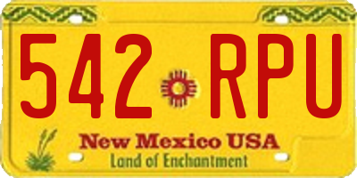 NM license plate 542RPU