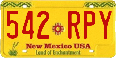 NM license plate 542RPY