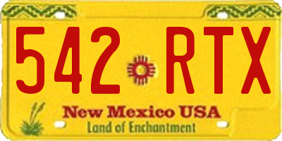 NM license plate 542RTX