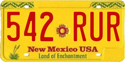 NM license plate 542RUR