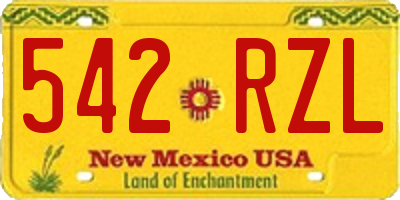 NM license plate 542RZL