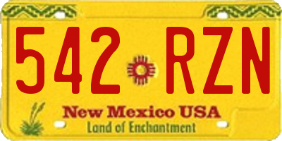 NM license plate 542RZN