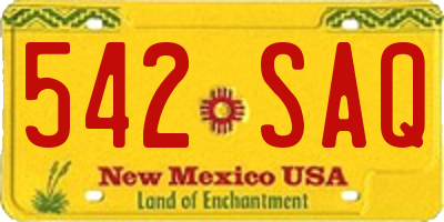 NM license plate 542SAQ