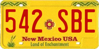 NM license plate 542SBE