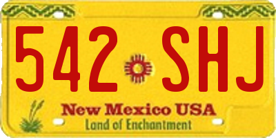 NM license plate 542SHJ